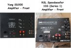 Yung SD300 vs RSL Speedwoofer Amp - Front.JPG